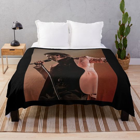 Discover Gift For Men Dark Red Alex Cool Style Vintage Photograp Throw Blanket