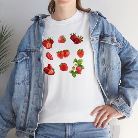 Discover Strawberry T-Shirt Vintage Fruit Graphic Strawberry T-Shirt