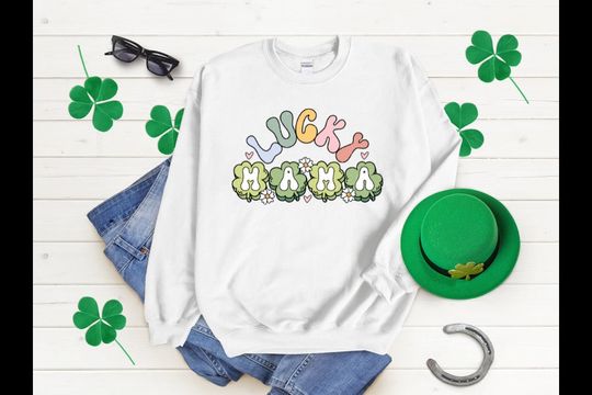 Discover Lucky Mama St Patrick's Day Unisex Crewneck Sweatshirt