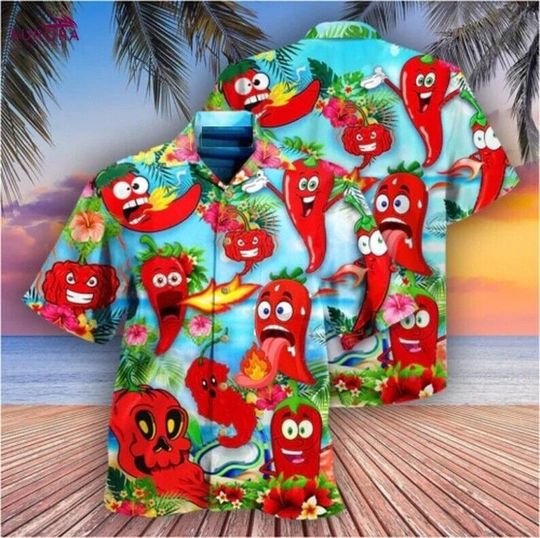 Discover Funny Chili Peppers Hawaiian Shirt 3D, Button Down Up Shirt