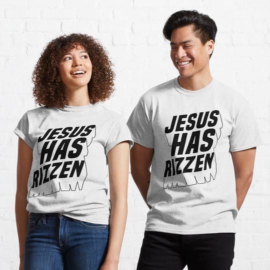 Discover Jesus Has Rizzen Black Classic T-Shirt