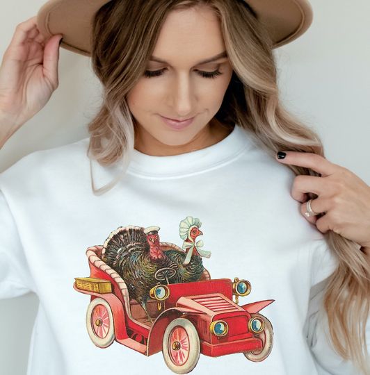 Discover Vintage Thanksgiving Turkey Sweatshirt Womens Fall Shirts