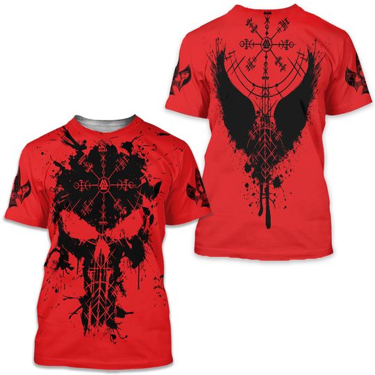 Discover Raven Hammer Yggdrasil Tree of Life Viking T-Shirt 3D