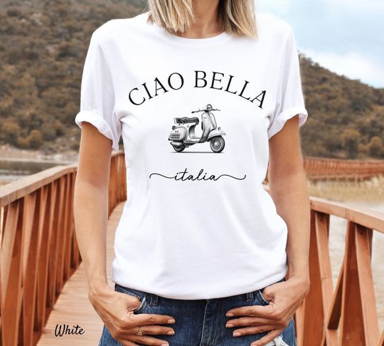 Discover Italy Shirt, Ciao Bella Italia, Italian Scooter T-Shirt