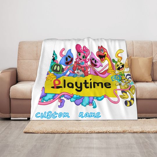 Discover Personalized Huggy Wuggy Poppy Playtime Blanket, Horror Game Blanket