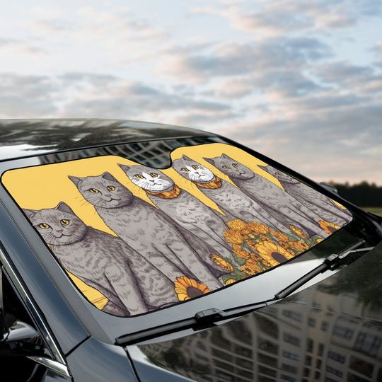 Discover Scottish Fold Cats Sunflowers Happy Team Cats Car Sun Shade