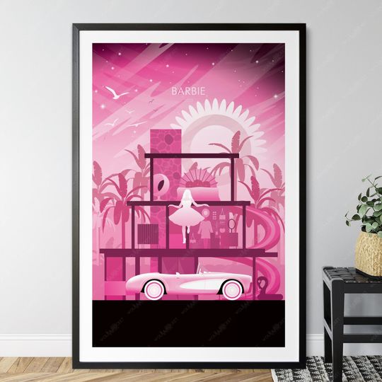 Discover Barbie movie poster print, wall art, minimalist poster, film poster