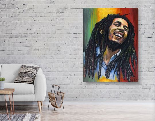 Discover Bob Marley Canvas Painting, Bob Marley Pop Art Wall Art(No Frame)