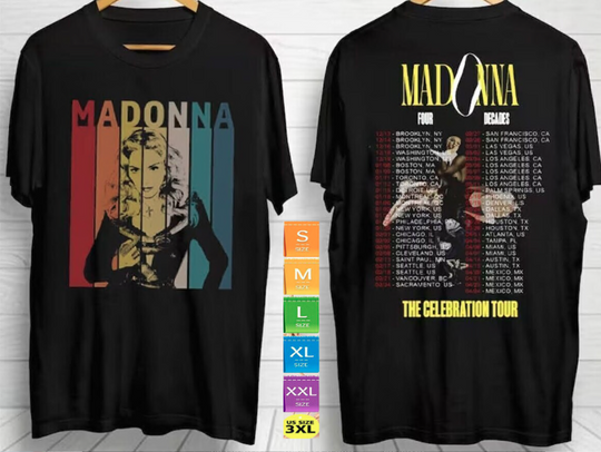 Discover Madonna Four Decades Tour 2023 2024 T-Shirt, Madonna The Celebration Shirt