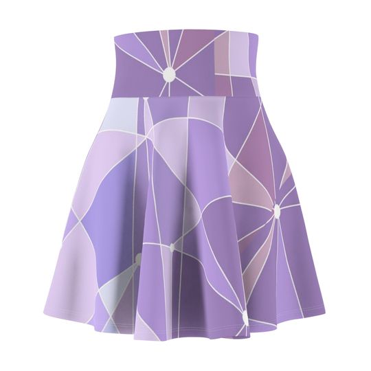 Discover Purple geometric galactic Women's Skater Skirts