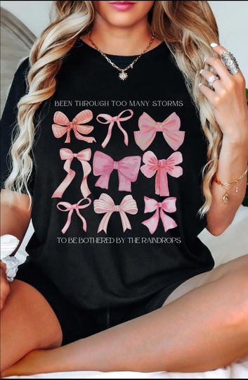 Discover Soft Girl Era Pink Bow Shirt, Trendy Ribbon Collage Coquette Bows Shirt