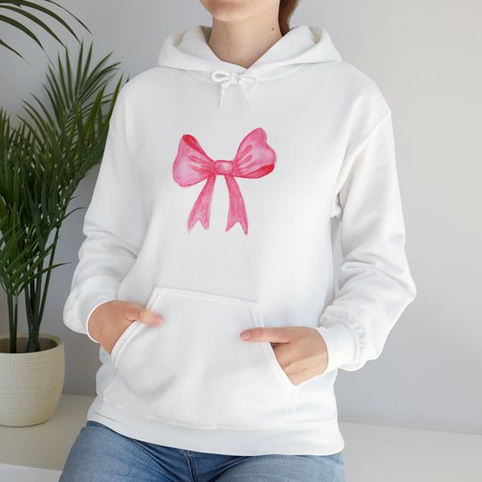 Discover Cute Pink Bow Hoodie Hoodie, Comfortable and Stylish Hoodie