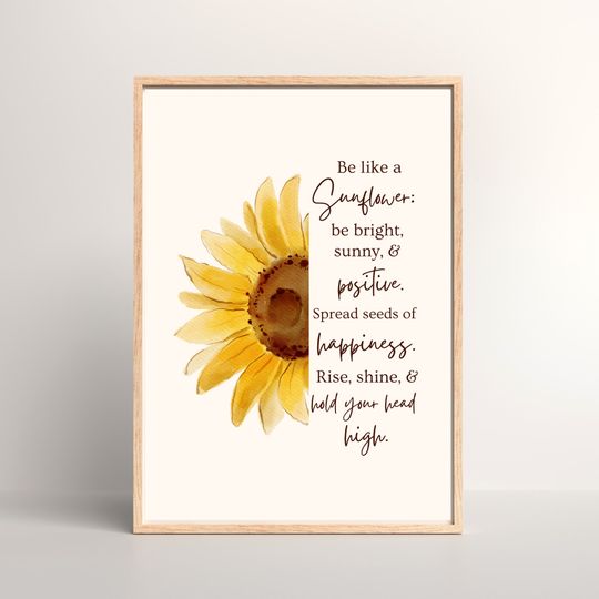 Discover Be a Sunflower Sign | Printable Wall Art | Sunflower Decor