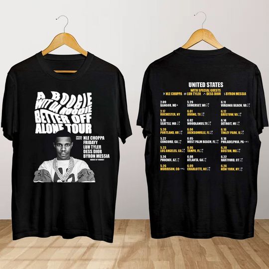 Discover A Boogie Wit A Hoodie Better Off Alone Tour 2024 T Shirt
