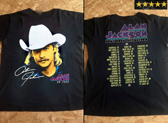 Discover Vtg Alan Jackson On Tour Heavy Cotton Double Sided Printed T-Shirt