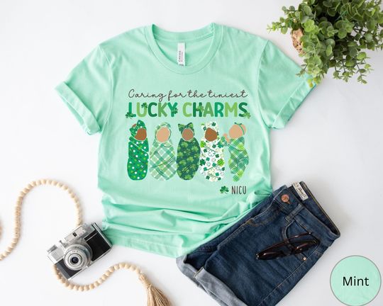 Discover NICU Nurse St Patricks Day Shirt, Lucky NICU Nurse Saint Patrick's TShirt