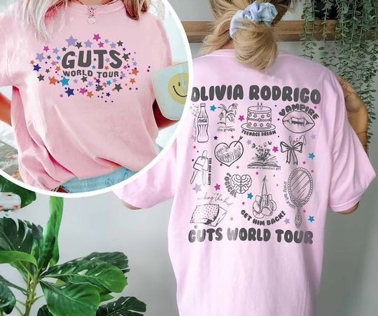 Discover Olivia Guts Tour 2024 Shirt, Olivia Rodrigo Guts tShirt