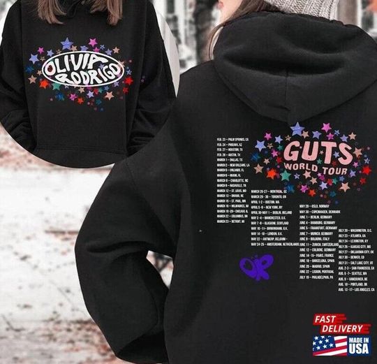 Discover Aesthetic OR Guts World Tour 2024 Unisex Casual Hip Hop Double Sided Hoodie