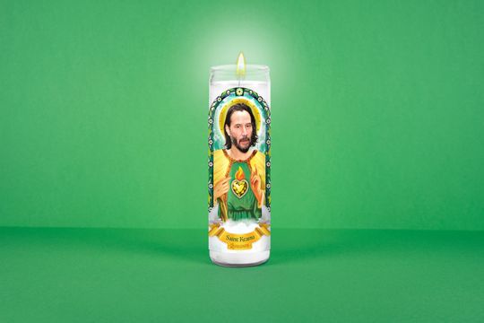 Discover Saint Keanu Celebrity Prayer Candle: Non Scented