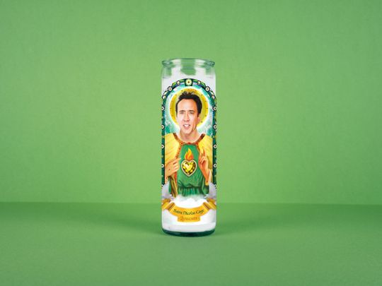 Discover Saint Nicolas Cage Celebrity Prayer Candle: Non Scented