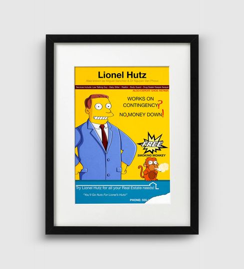 Discover Lionel Hutz Advert The Simpsons Poster