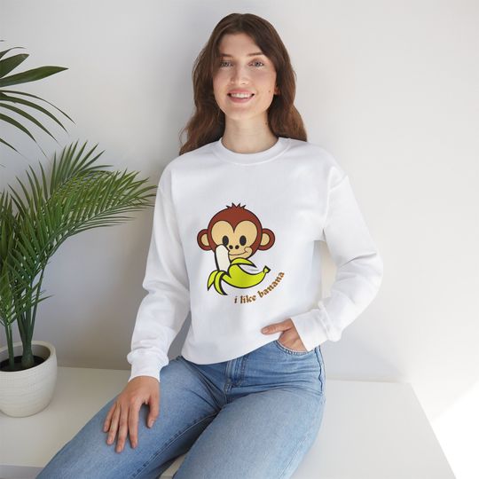 Discover Monkey I Like Banana Sweatshirt Banana Lover Gifts Fruit Sweater