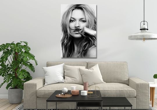 Discover Kate Moss Moustache Poster