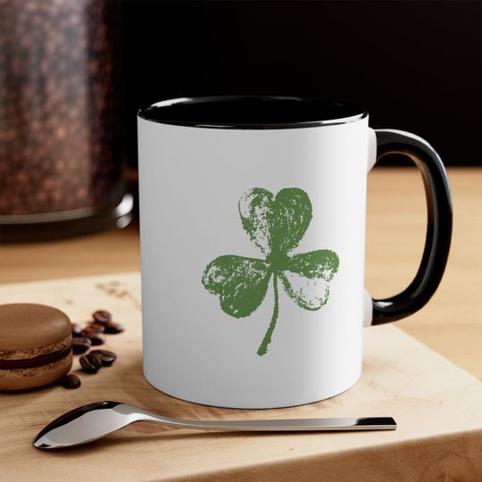 Discover Lucky Three Leaf Clover Accent Coffee Mug