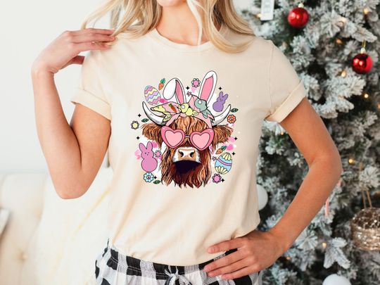 Discover Easter Day Highland Cow Shirt - Cute Holiday Tee