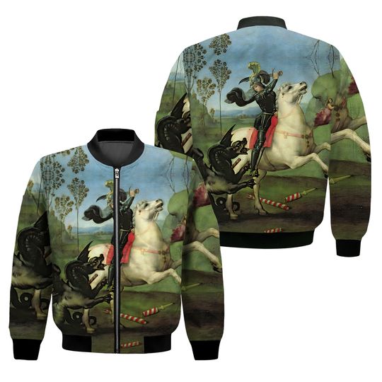 Discover Raphael St George Painting Men's Bomber Jacket
