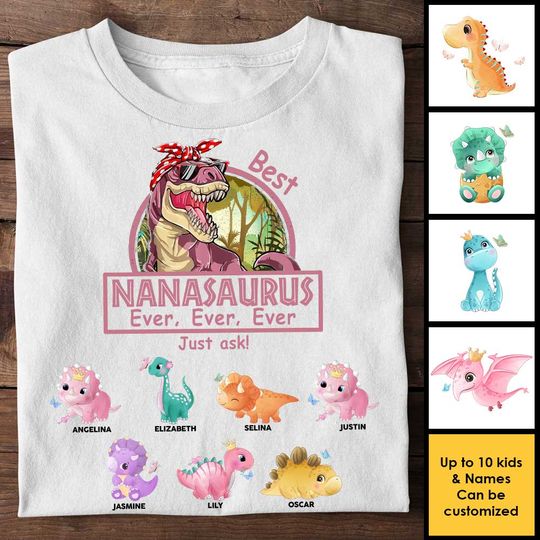 Discover Best Nanasaurus Ever Mom Grandma Personalized Mother's Day Gift Unisex T-shirt