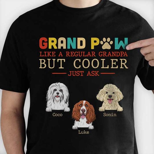 Discover Dad Paw Like A Regular Dad Custom Personalized Father's Day Unisex T-Shirt