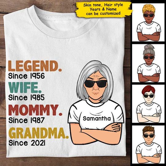 Discover Legend Wife Custom Personalized Couple Husband Anniversary Gift Unisex T-shirt