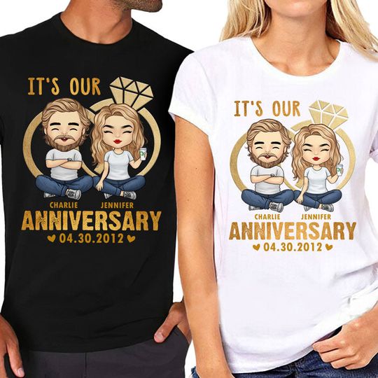 Discover Husband And Wife Anniversary Matching Couple Husband Wife Gift Personalized T-Shirt