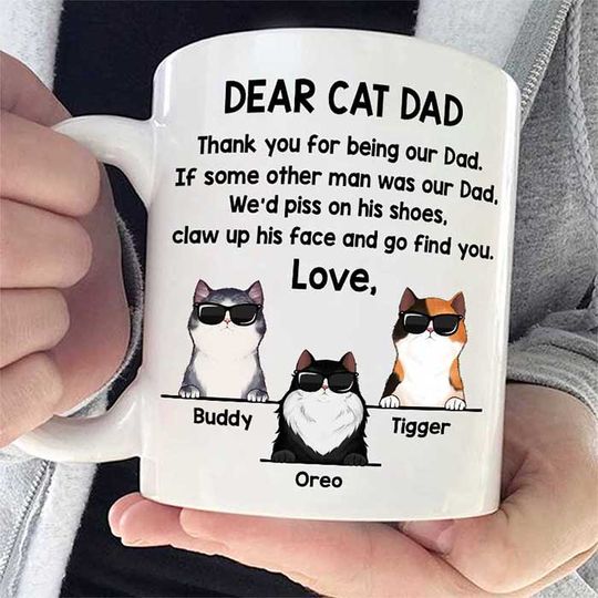 Discover Dear Cat Dad We'd Go Find You Cat Dad Father's Day Gift Personalized Custom Mug