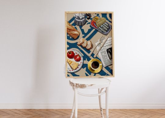 Discover Flatlay Food In The Table Wall Art, Colorful Wall Art