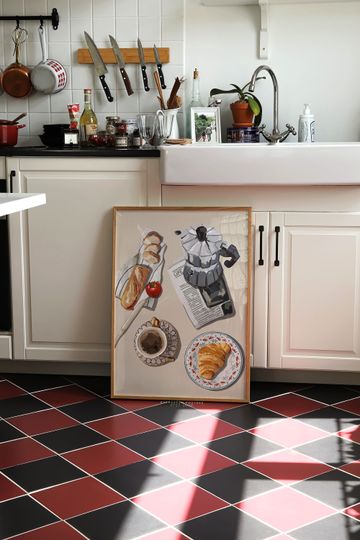 Discover Large Size French Breakfast Print | Food & Drink Illustration