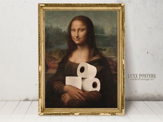 Discover Funny Bathroom Altered Art, Eclectic extra large wall art