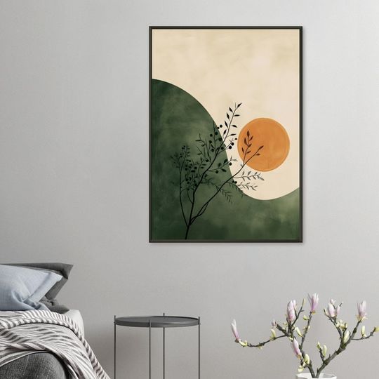 Discover Japandi Wall Art, Minimalist Japanese Art, Beige Green Decor