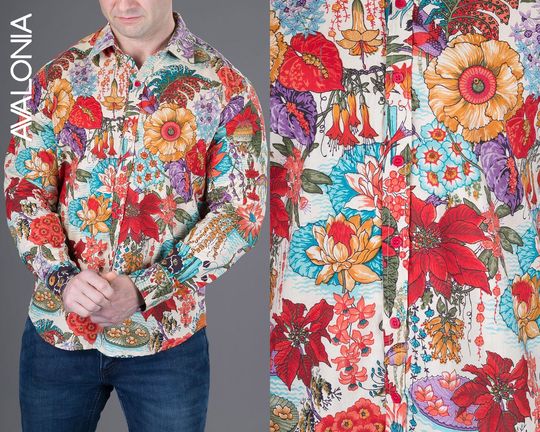 Discover Men's Hawaiian Festival Button Down Shirt
