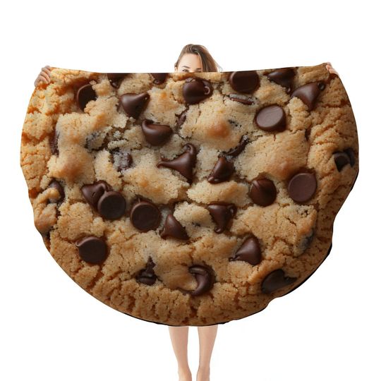 Discover Novelty Chocolate Chip Cookie Round Blanket