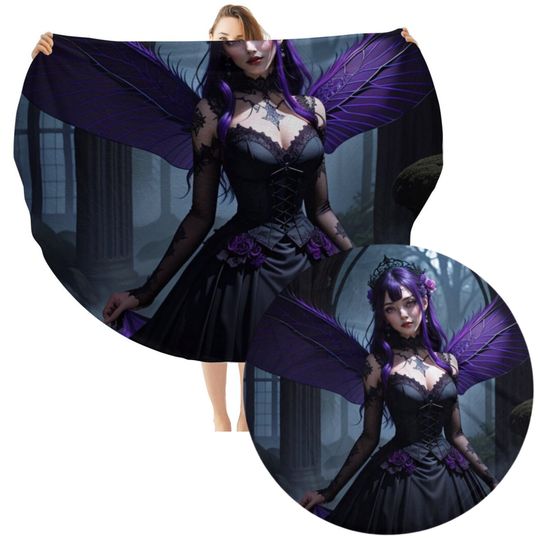 Discover Dark Fairy Round Blanket