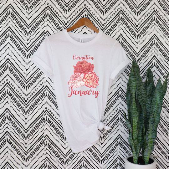 Discover Birth Flower January Carnation T-shirt January Birth Flower TShirt