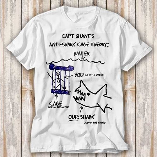 Discover Jaws Paws Capt Quints Anti Shark Cage Theory Water T Shirt