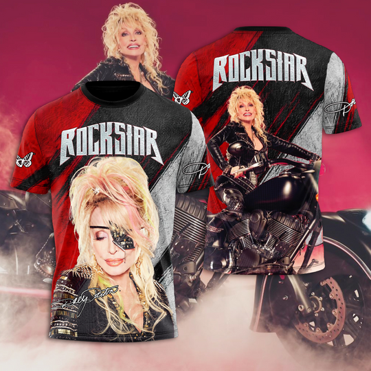 Discover Dolly Parton Rockstar Motor 3D Shirt Gift For Fan All Over Print All Sizes