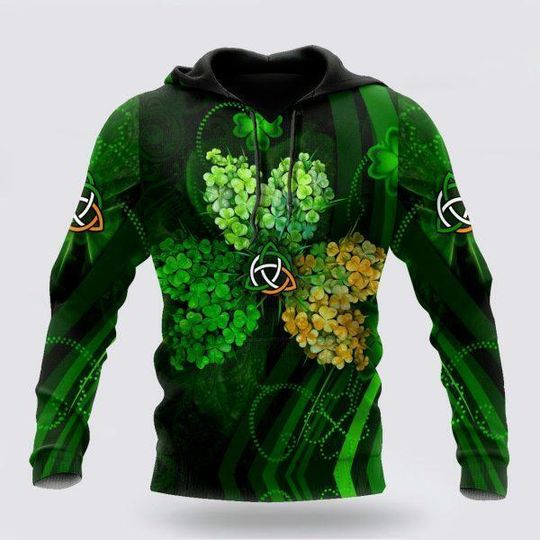 Discover Irish St Patricks Shamrock 3D All Over Print Hoodie, Patrick Day Hoodie