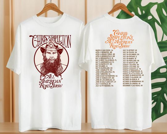 Discover Chris Stapleton Country Music Shirt, All American Road Show 2024 Tour Shirt