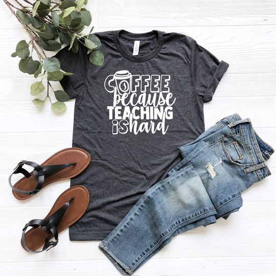Discover Coffee because teaching is hard shirt, coffee teach repeat, teacher shirt
