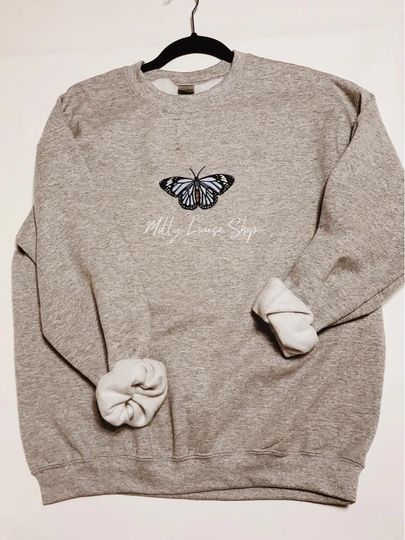 Discover Embroidered Butterfly Sweatshirt