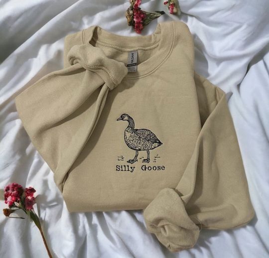 Discover Silly Goose Embroidered Sweatshirt
